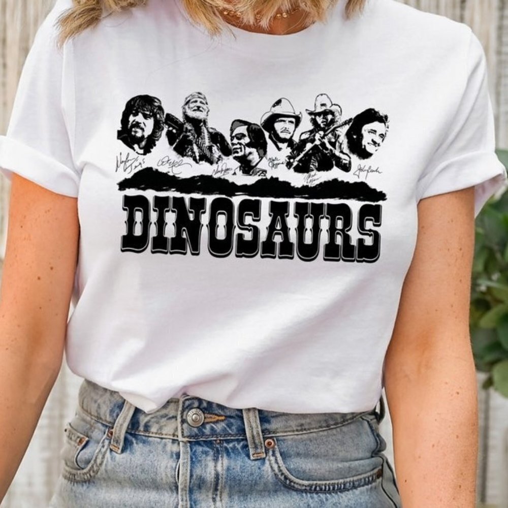Country Legend Shirt Dinosaurs Tee Shirt Waylon Jennings Johnny Cash Shirt